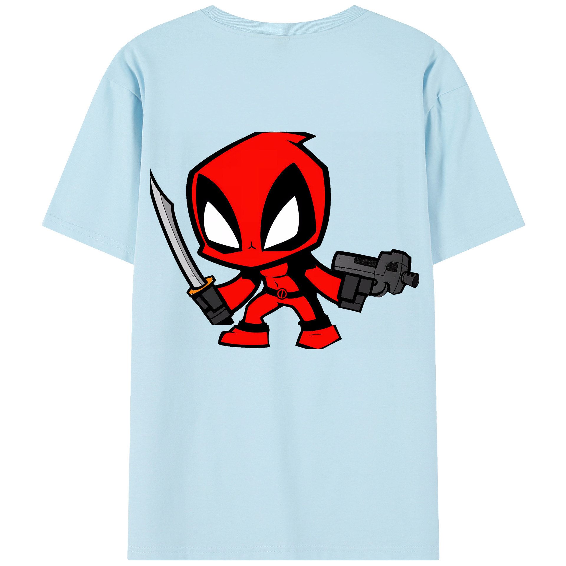 （画像用） Deadpool デッドプール 綿100％半袖Tシャツ（背面プリント）